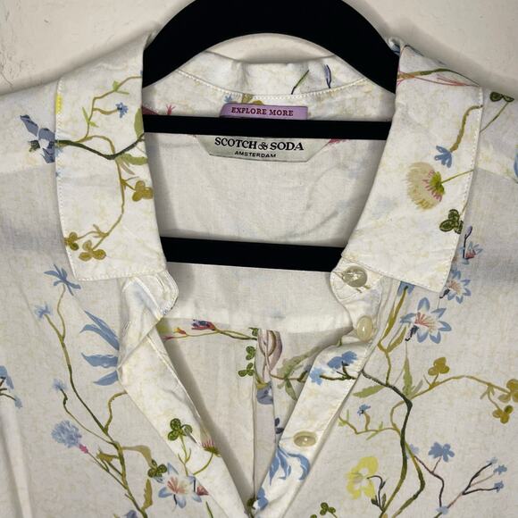 Scotch & Soda Floral Blouse - White and Blue - Picture 4 of 10